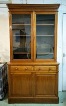 BOOKCASE, 229cm H x 122cm W x 46cm D, Victorian walnut, circa 1870, with two glazed doors