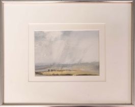 KATHERINE HOLMES (b 1962), 'Landscape', watercolour, 32cm x 39cm overall, framed.