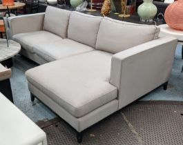 CORNER SOFA, contemporary, grey fabric upholstered, 251cm x 150cm x 85cm approx.