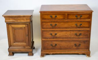 CHEST, 76cm H x 81cm W x 46cm D, Georgian style yewwood of five drawers and a Simon Horn