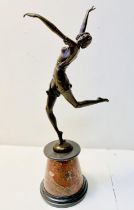 BRUNO ZACH STYLE SCULPTURE, Art Deco style, raised on a circular pedestal base, 61.5cm H approx.