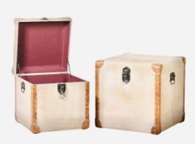 STORAGE TRUNKS, a graduated set of two, largest measuring 49cm H. (2)