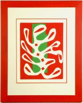 HENRI MATISSE, After Red cut out Fond Large Off set lithograph – signed in the plate, 81 x 63.5cm.