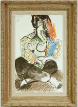 PABLO PICASSO, Jacqueline Roque, Spanish collotype dated in the plate Suite: Californie Circa