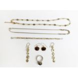 A COLLECTION OF YARON MORHAM JEWELLERY, including crystal bead necklace, silver gilt necklace,