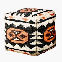 POUFFE, kilim style upholstered, 54cm high.