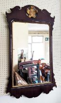 WALL MIRROR, 57cm x 100cm H, George III mahogany with gilt Prince of Wales feather detail.