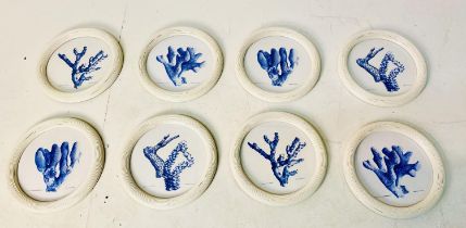 CORAL PRINTS, a set of eight, fitted in circular frames, 35cm diameter. (8)