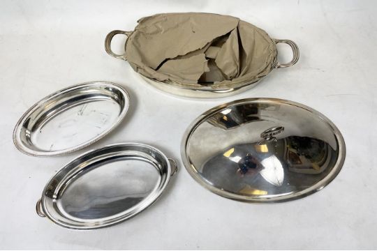 TRAYS, a pair, silver plated, a 1970s jardiniere, three designer bowls, a pair of Mappin and Webb - Image 6 of 18