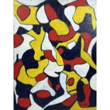 21ST CENTURY BRITISH SCHOOL, 'Abstract', oil on canvas, indistinctly signed and dated 2002, 122cm