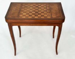 DUTCH CARD/GAMES TABLE, 19th century Dutch mahogany, Kingwood and satinwood inlaid with chequer