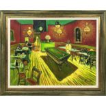 AFTER VINCENT VAN GOGH (1853-1890), 'The Night Café', oil on canvas, 76cm x 95cm, framed.