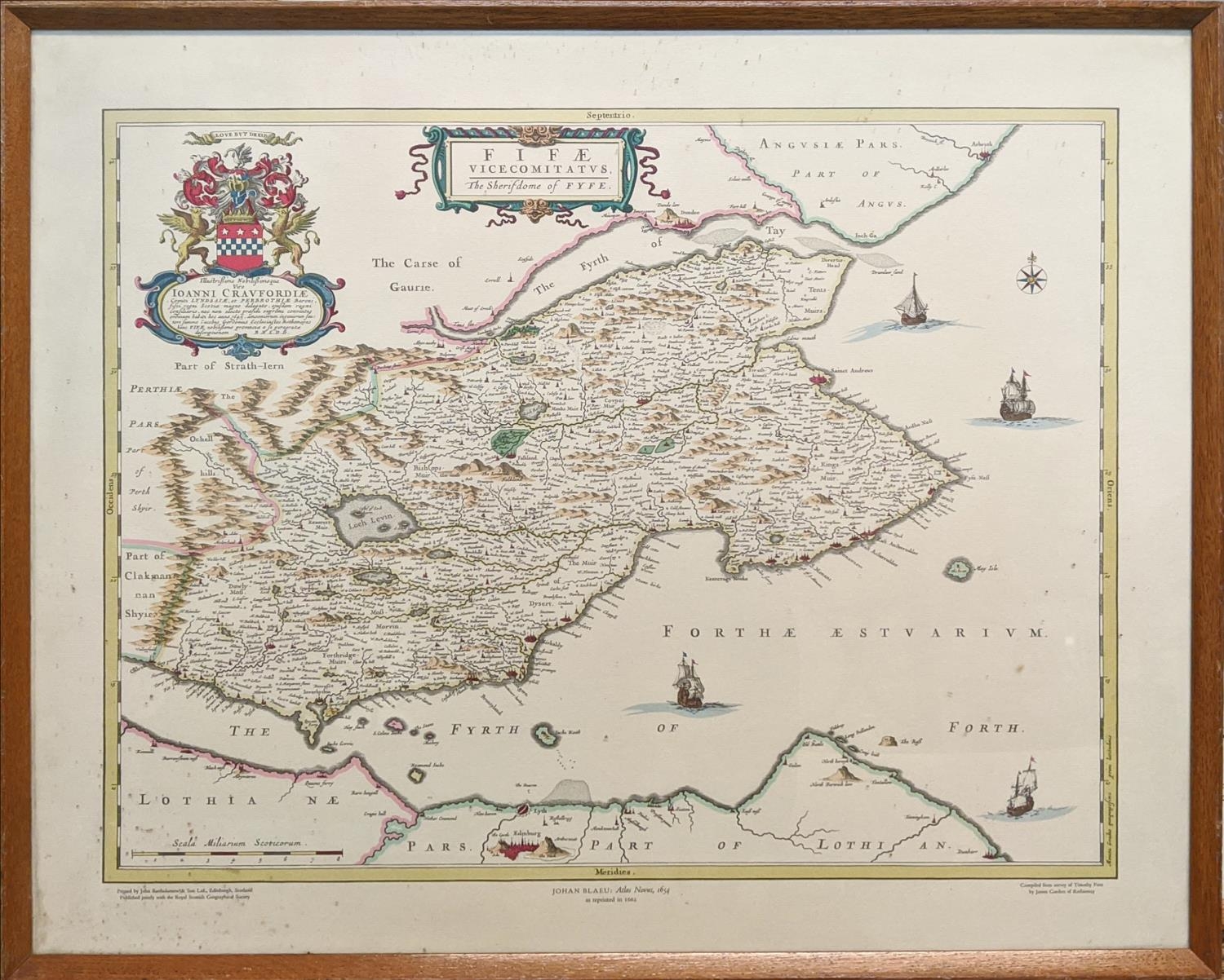 AFTER JOHANNES BLAEU 'Maps of Britain lithographs', 50cm x 60cm, framed. - Image 8 of 11