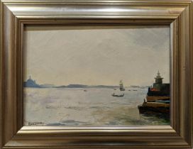 HENRI WACQUIEZ (1907), 'Venise - Le Port', oil on canvas, 19cm x 27cm, framed, 1950's.