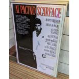 SCARFACE MOVIE POSTER, 99cm x 69cm, (signed with no provenance).