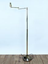 FLOOR LAMP, swing arm design, gilt metal, 146cm H.