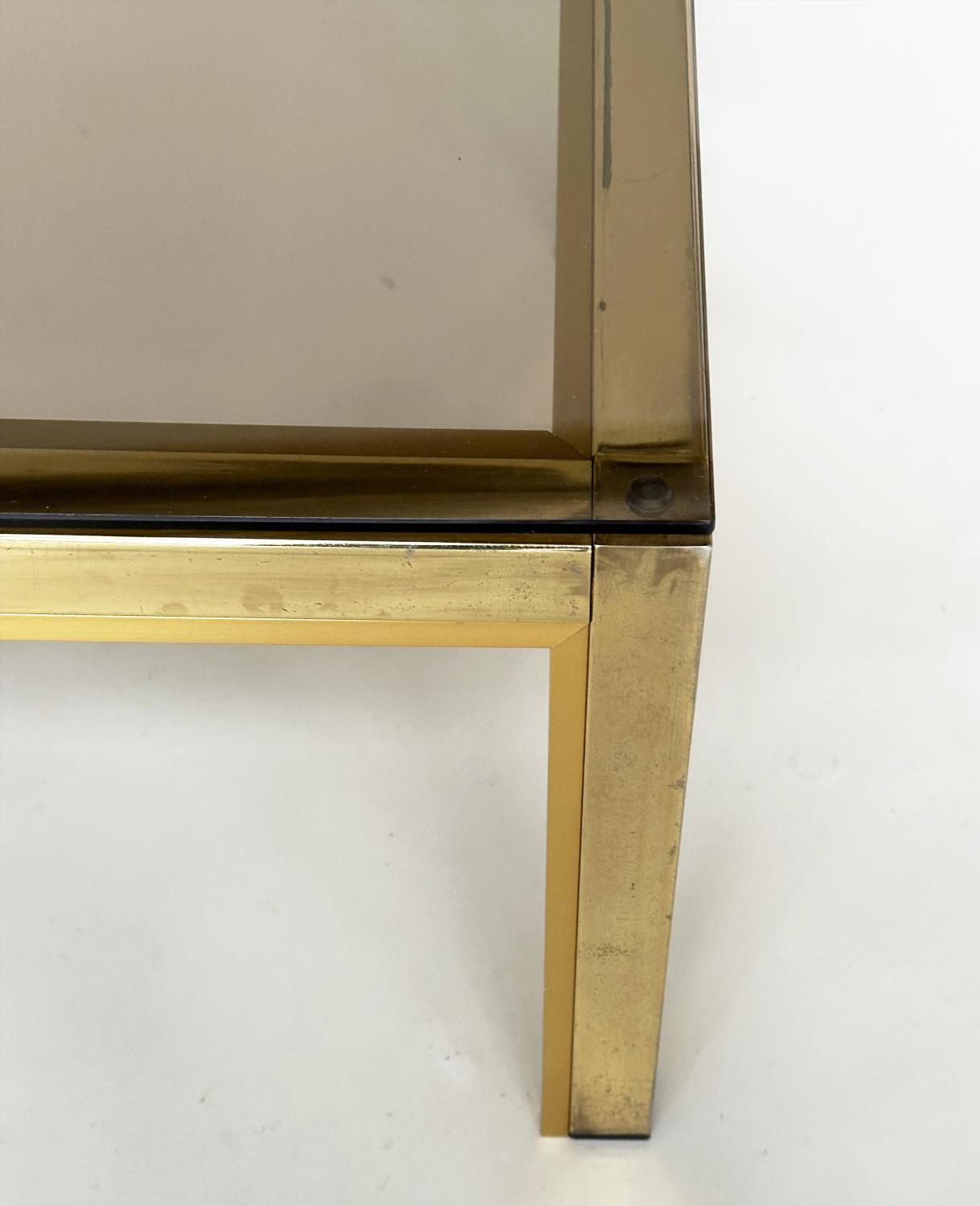 LOW TABLE, 1970s Italian brass and glass rectangular, 130cm x 60cm x 38cm. - Bild 2 aus 10