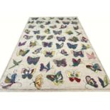 FINE BUTTERFLY SUZANI DESIGN CARPET, 305cm x 205cm.