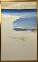 JULIA ROSS (USA, contemporary), 'Ocean edge', oil on canvas, 152cm x 91cm, framed.