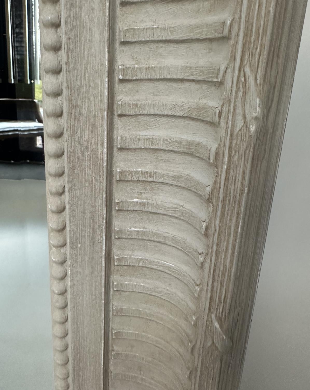 WALL MIRROR, rectangular French style grey painted with fluted beaded frame, 125cm x 95cm. - Image 2 of 5