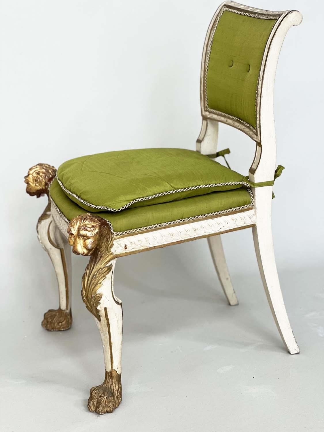 SIDE CHAIRS, a pair, English Country House, early 19th century grey painted and parcel gilt with - Image 12 of 15