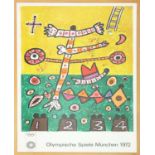 ALAN DAVIE 'Olympic Games Munich, 1972' lithographic poster, artist proof, signed and dated 71 in