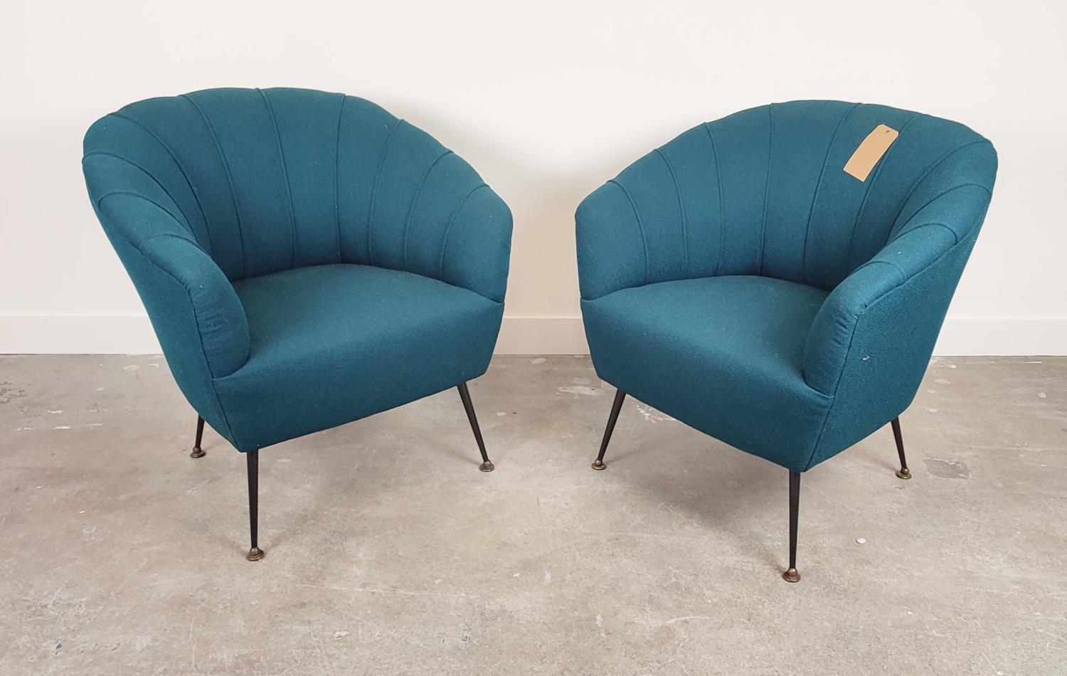 ARMCHAIRS, a pair, vintage Italian, in later Zimmer & Rohde infinity upholstery, 81cm W. (2)