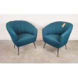 ARMCHAIRS, a pair, vintage Italian, in later Zimmer & Rohde infinity upholstery, 81cm W. (2)