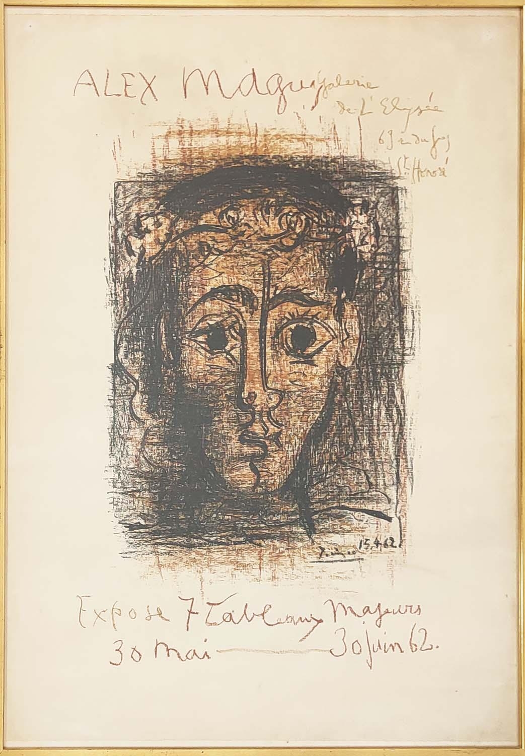 PABLO PICASSO (1881-1973) 'Alex Maguy, Galerie de l'Elysee Paris 1962', lithographic poster in
