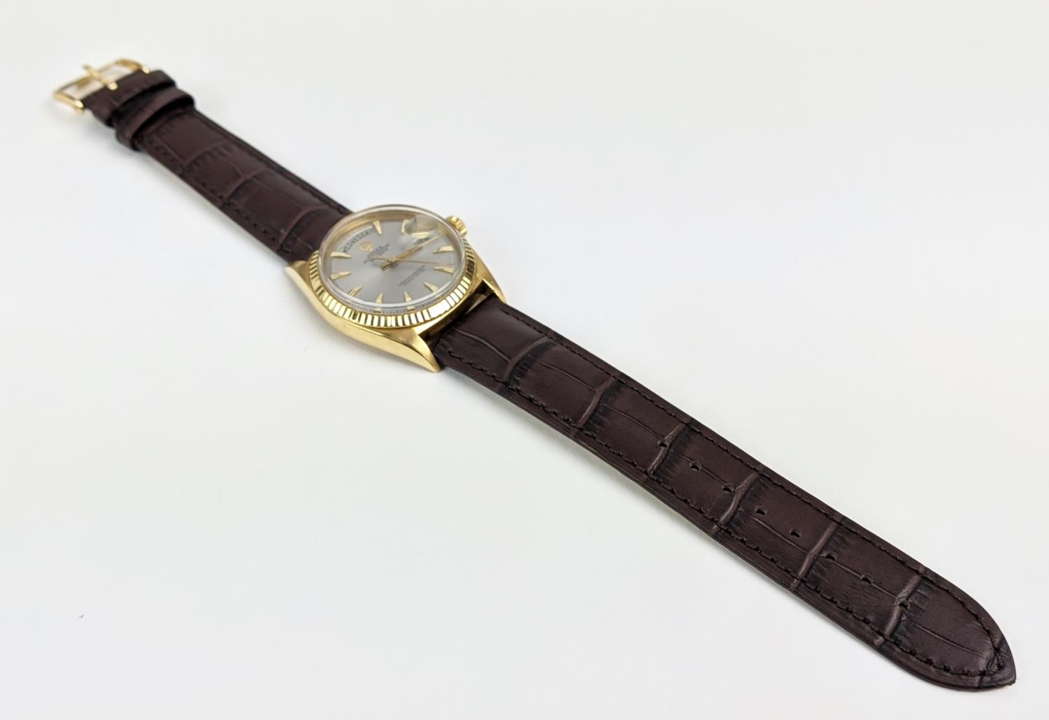 ROLEX OYSTER PERPETUAL DAY DATE WRISTWATCH, circa 1960, 18ct gold case, 36mm diameter, model - Image 2 of 11