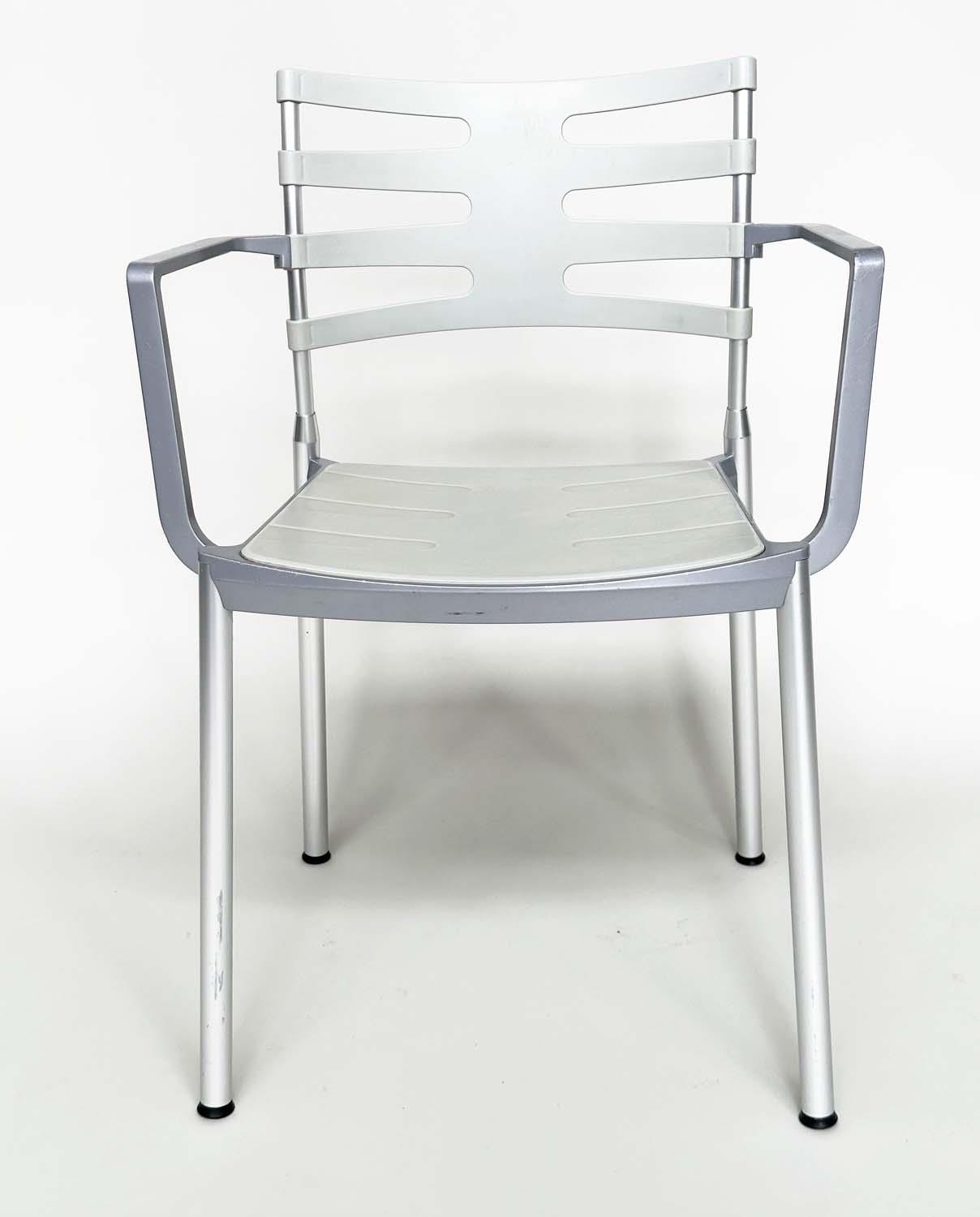 FRITZ HANSEN ICE DINING CHAIRS, a set of four, by Kasper Salto, with a chrome and glass tilt - Bild 9 aus 10