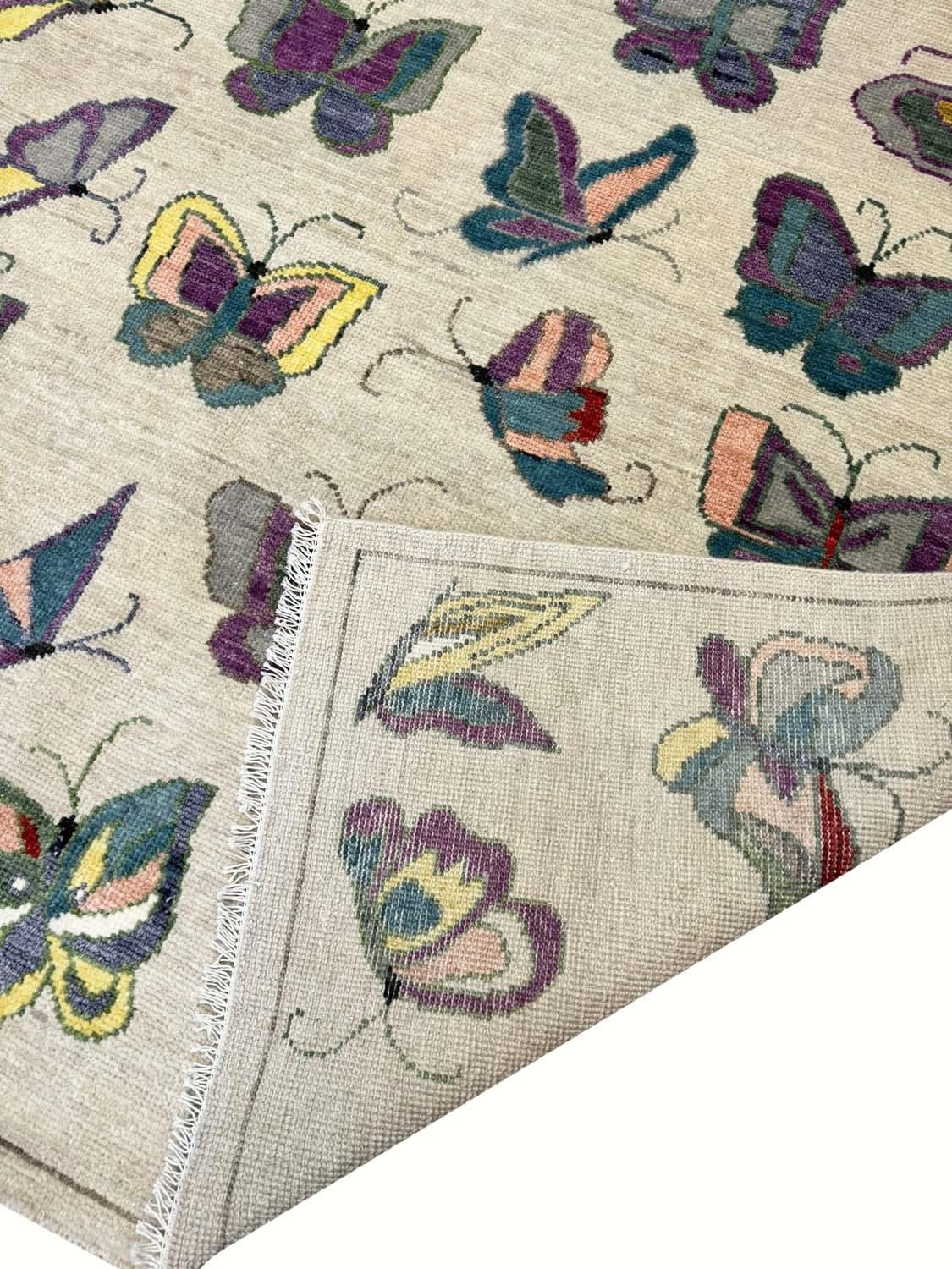 FINE BUTTERFLY SUZANI DESIGN CARPET, 305cm x 205cm. - Image 3 of 4