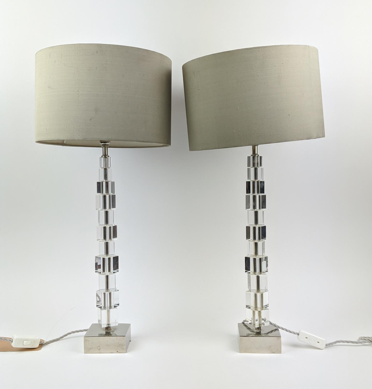 PORTA ROMANA TABLE LAMPS, a pair, with Porta Romana shades, 66cm H. (2)