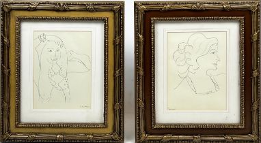 AFTER HENRI MATISSE (1869-1954), 'Collotype 017' and 'Theme C variation N6', a pair, 27cm x 19cm,