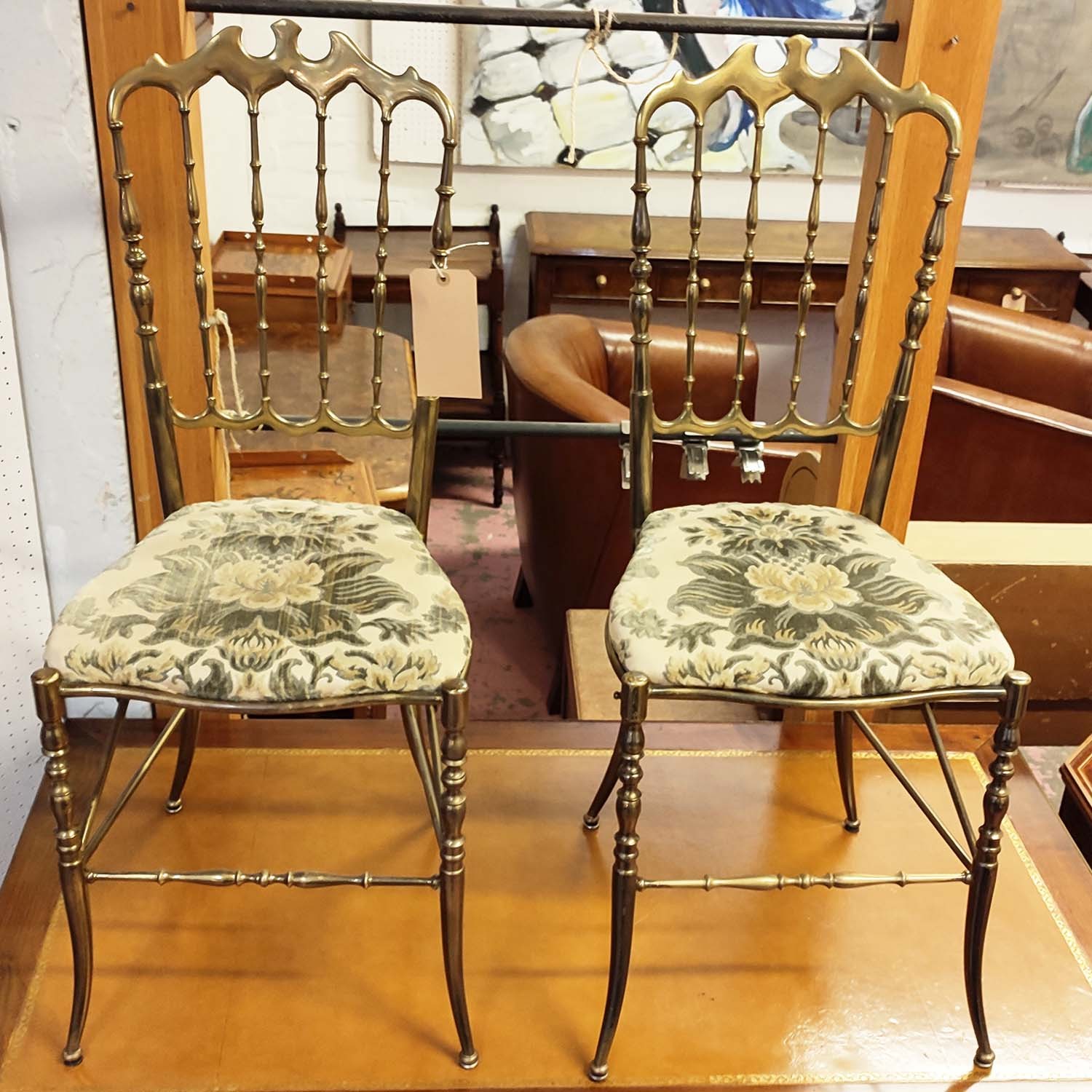 ATTRIBUTED TO CHIAVARI CHAIRS, a pair, vintage 20th century Italian 92.5cm H. (2) - Image 2 of 7