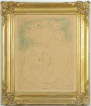 AFTER PABLO PICASSO, Maternite, lithograph on velin arches paper, signed and dated in the plate,
