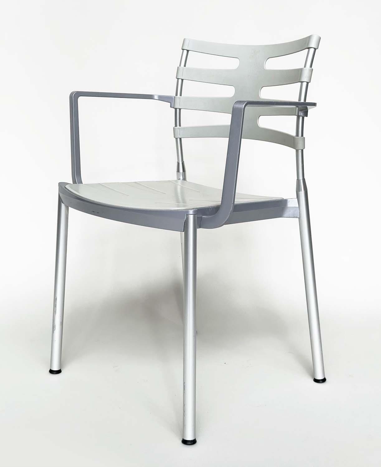 FRITZ HANSEN ICE DINING CHAIRS, a set of four, by Kasper Salto, with a chrome and glass tilt - Bild 10 aus 10