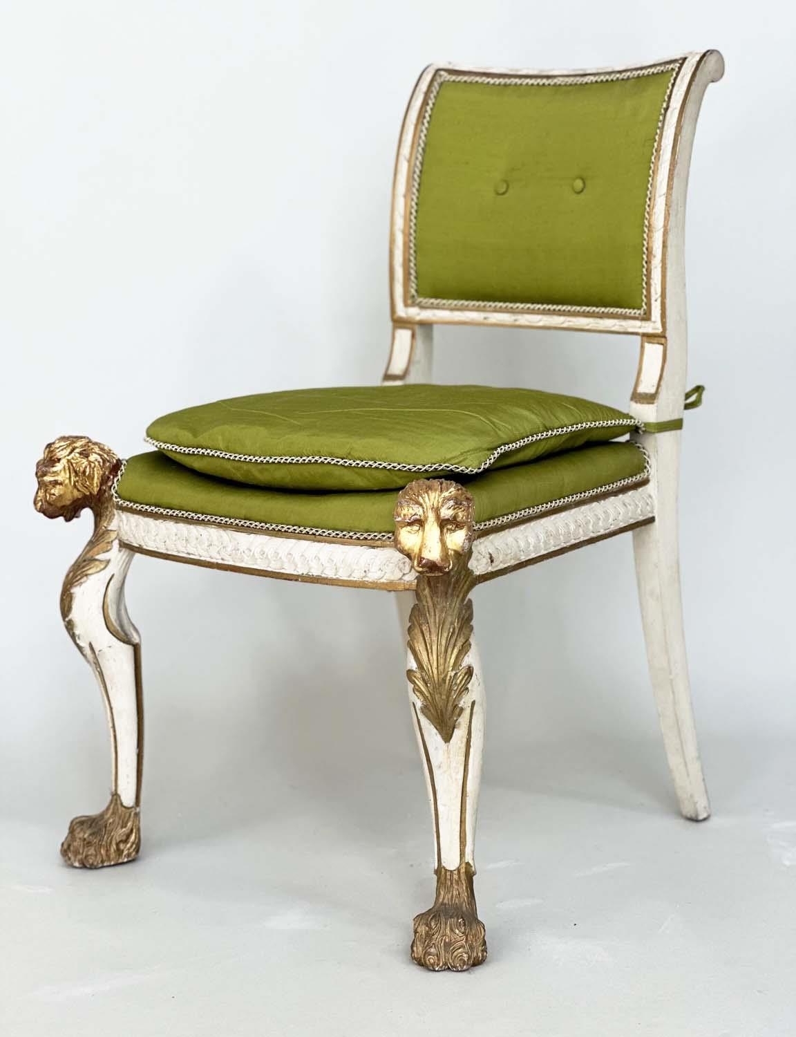 SIDE CHAIRS, a pair, English Country House, early 19th century grey painted and parcel gilt with - Image 11 of 15