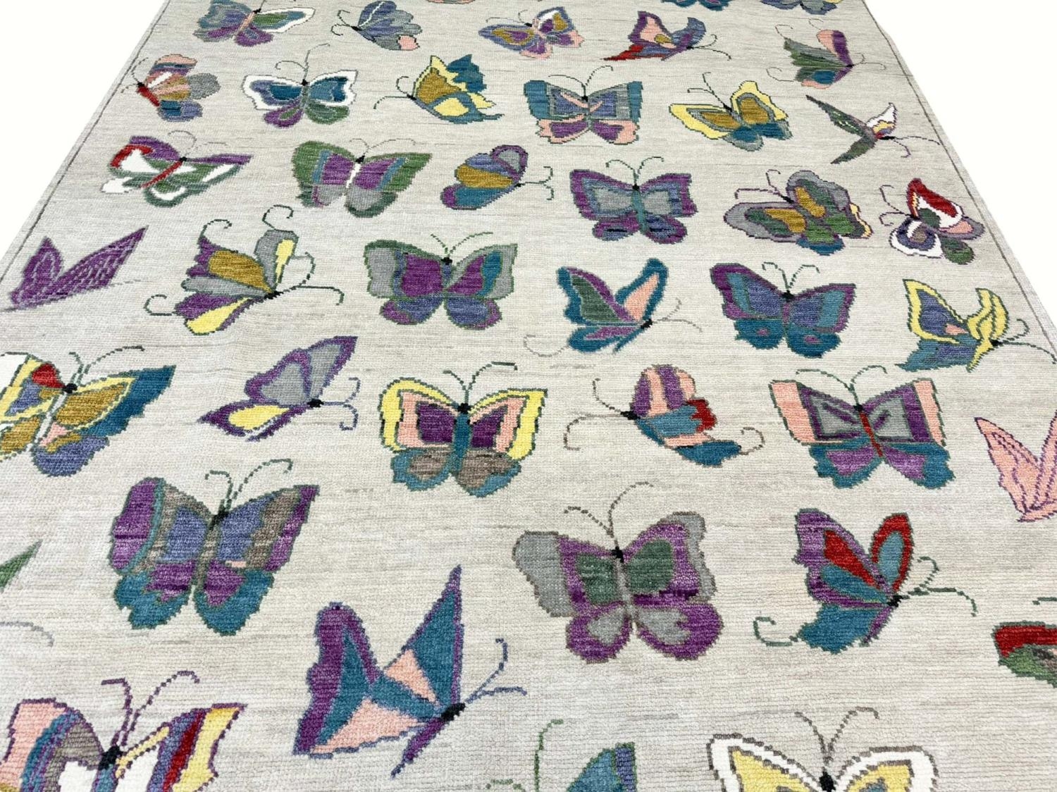 FINE BUTTERFLY SUZANI DESIGN CARPET, 305cm x 205cm. - Image 4 of 4