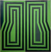 PETER HERMANN SCHUTZ (German b.1928), 'VAR II/65', oil on canvas, 99cm x 99cm, unsigned, paper label