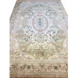 FINE PURE SILK HEREKE DESIGN CARPET, 280cm x 180cm.