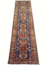 PERSIAN KARAJA LONG RUNNER, 451cm x 100cm.