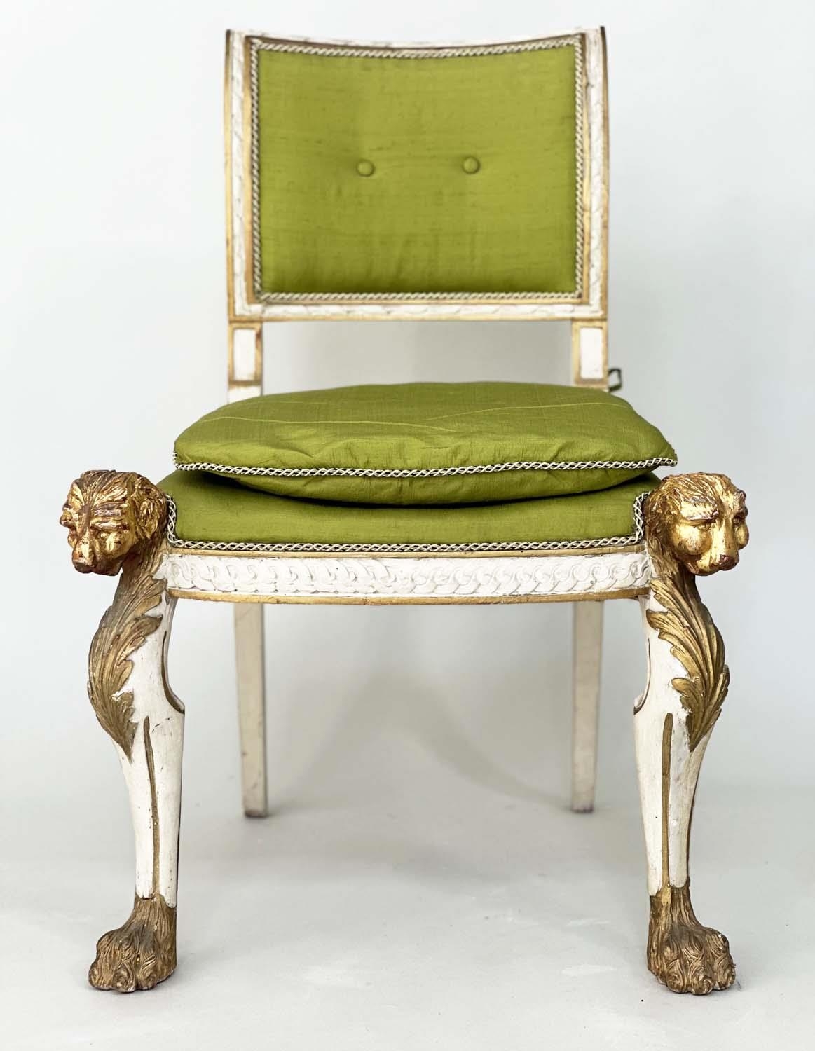 SIDE CHAIRS, a pair, English Country House, early 19th century grey painted and parcel gilt with - Image 10 of 15