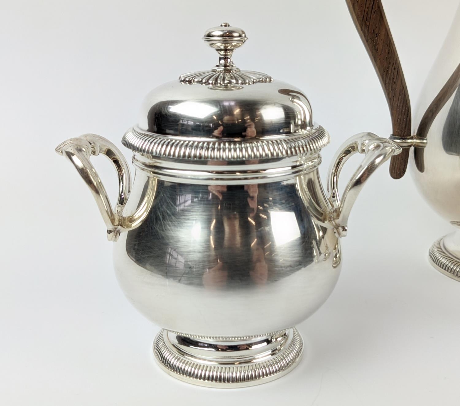 A CHRISTOFLE SILVER PLATED TEA AND COFFEE SERVICE, comprising coffee pot, teapot milk jug and - Image 2 of 10