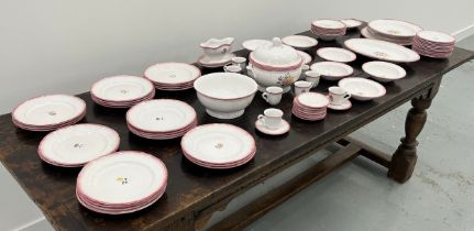 NIDERVILLER DINNER SERVICE, vintage French earthenware, comprising twenty four dinner plates, twelve