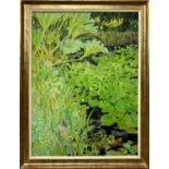 CHRISTIANE KUBRICK (b.1932), 'Green and black pond', oil on canvas, 101cm x 75cm, signed.