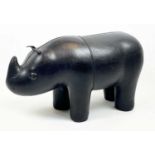 ATTRIBUTED TO LIBERTY LEATHER RHINO FOOTSTOOL, 37cm H x 62cm x 23cm W.