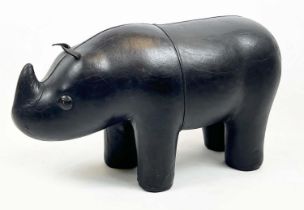 ATTRIBUTED TO LIBERTY LEATHER RHINO FOOTSTOOL, 37cm H x 62cm x 23cm W.