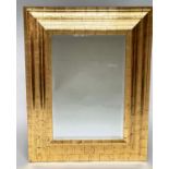 CUSHION WALL MIRROR, Italian style sheet gilded rectangular with bevelled mirror in cushion