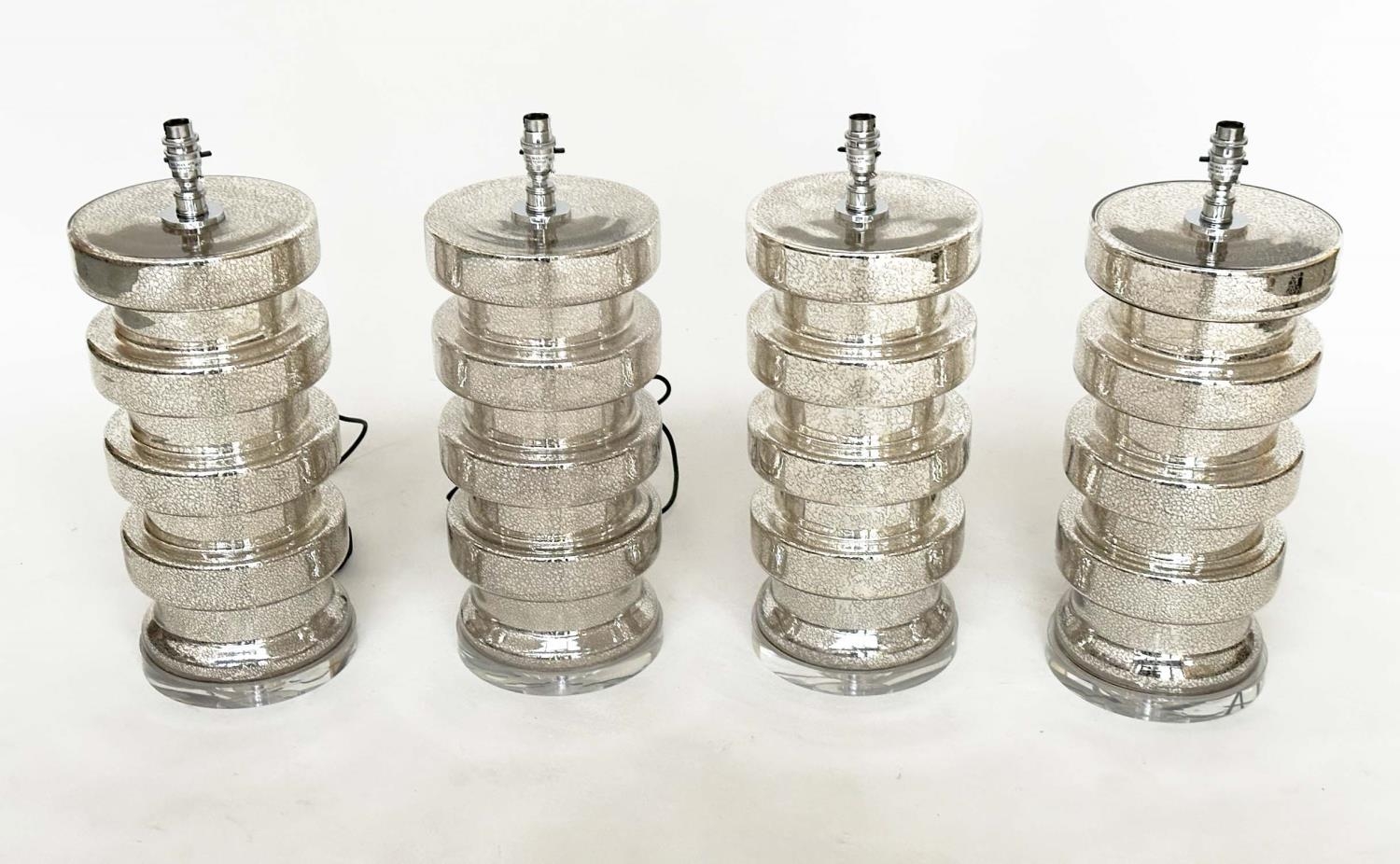 TABLE LAMPS, a set of four, Venetian style silvered mirrored glass, 56cm H. (4) - Image 7 of 7